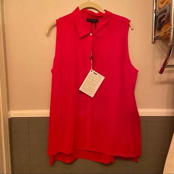 NWT Donna Karan Washed-silk shirt (L) - Picture 2 of 4